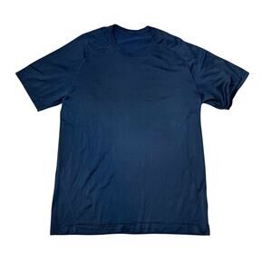 Lululemon Mens Dark Blue Performance T Shirt LARGE Short Sleeve Athletic Gym